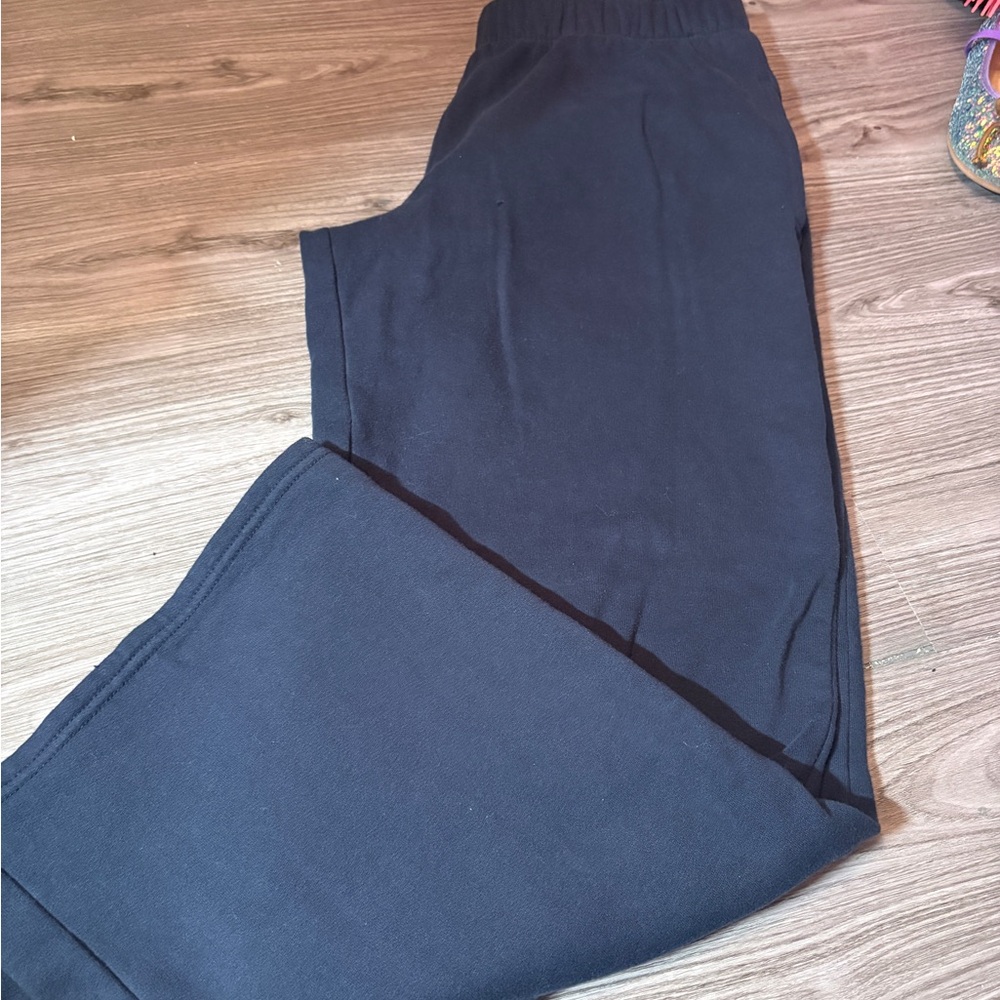Hollister navy blue wide leg sweat pant